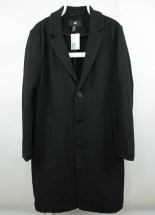 Стильне якісне пальто h&m wool blend black coat2 фото