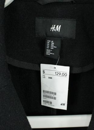 Стильне якісне пальто h&m wool blend black coat4 фото