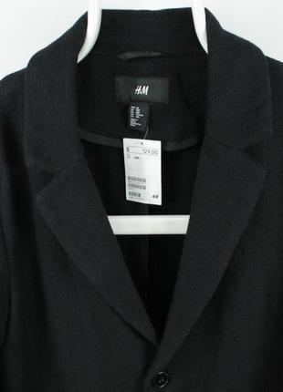 Стильне якісне пальто h&m wool blend black coat3 фото