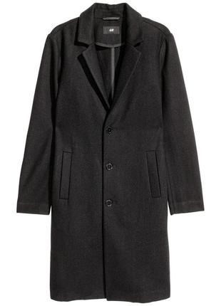 Стильне якісне пальто h&m wool blend black coat10 фото