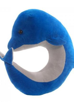Мягкая игрушка подушка дельфин «сонька 6» синий 38*40*13 см (00295-92) тм "копица"