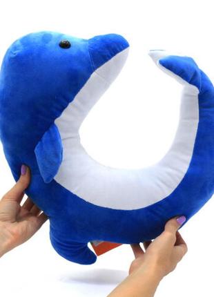 М'яка іграшка подушка дельфін «сонька 6» синій 38*40*13 см (00295-92) тм "копиця"3 фото