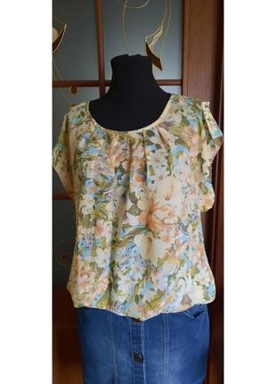 Шифоновая блуза в цветочный принт