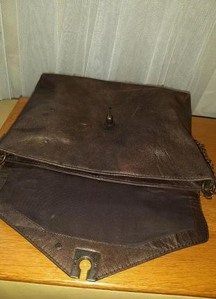 Шикарная кожаная сумка crossbody бронзовая label lab5 фото