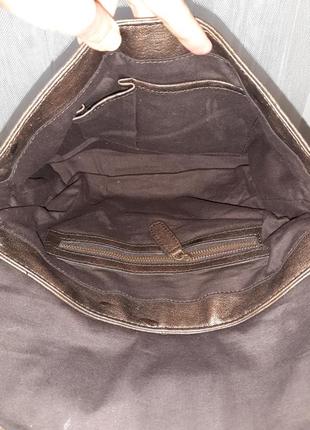 Шикарная кожаная сумка crossbody бронзовая label lab6 фото