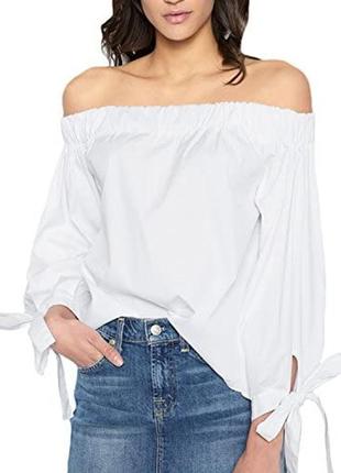 Сорочка сорочка блуза блузка топ біла з відкритими плічками якісна стильно бренд h&m нова