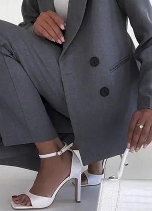Брюки серые женские брюки прямые костюмные штаны серые collection- l,xl