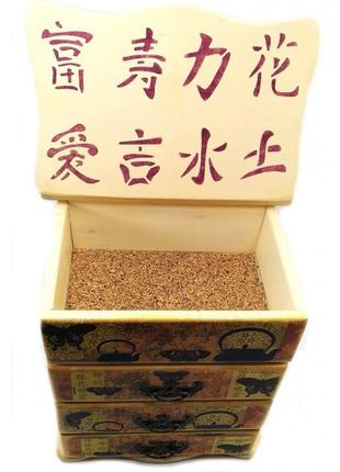 Скринька-комод "китайський мотив" (22 * 15 * 26см) з відкр. верхньою кришкою, дерево.2 фото