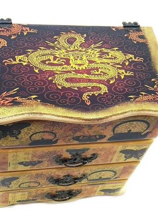 Скринька-комод "китайський мотив" (22 * 15 * 26см) з відкр. верхньою кришкою, дерево.3 фото