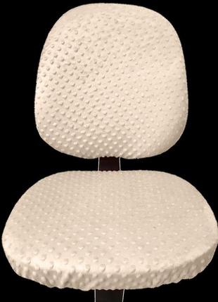 Универсальный плюшевый чехол с открытой спинкой на офисное кресло, натяжной на резинке, от ™minkyhome. бежевый