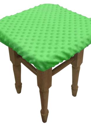 Плюшевий натяжний чохол на табурет на резинці minkyhome.зелений 1 шт. (mh-031)
