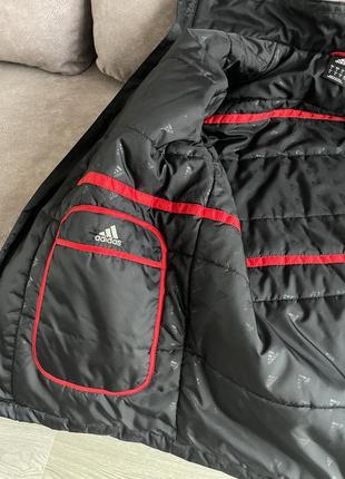 Теплая черная куртка adidas размер м оригинал7 фото