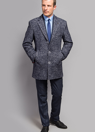 Мужское пальто серое классическое