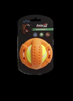 Игрушка animall grizzzly тенисный мяч s, размер 9,2х9,2х8,8 см, цвет оранжевый