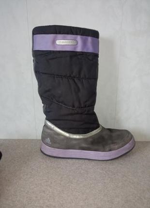 Длинные фиолетовые зимние ботинки adidas climawarm traxion sole.