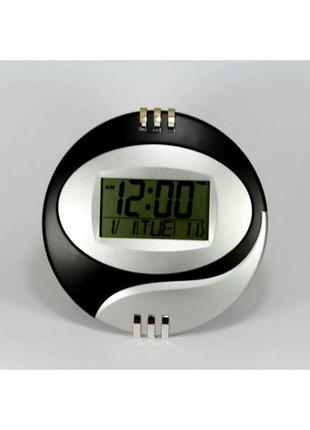 Электронные настенные часы kenko кк 6870 с термометром чёрные1 фото