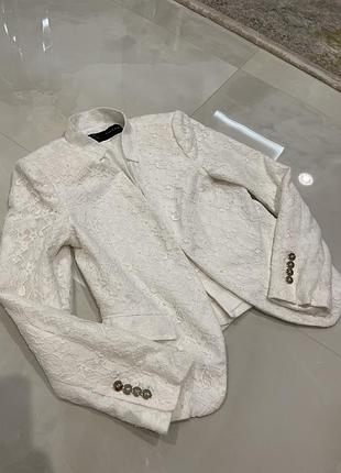 Пиджак гипюр zara