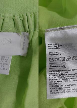 Салатовое платье прямого кроя из смесового льна h&amp;m 8