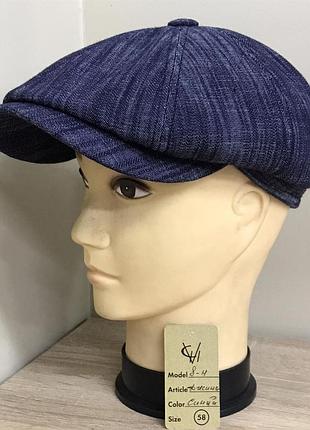 Кепка мужская восьмиклинка хулиганка джинсовая синяя демисезонная comfort heads весення осенняя слимтекс