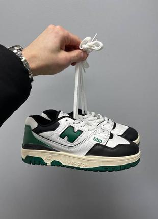 Кроссовки мужские new balance 550 «white black green’