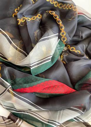 Жіночі шарфики з натурального шовку gucci. розмір : 70х1805 фото