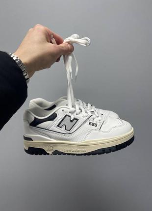 Кроссовки женские new balance 550 «white black grey logo’