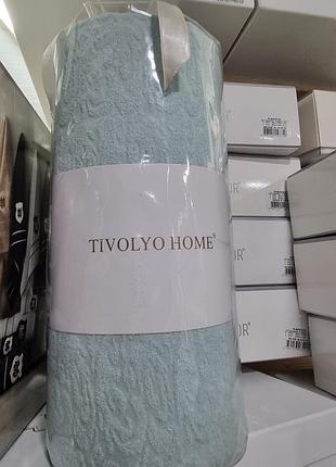 Махровая простынь tivolyo home su yesil на резинке 180*200+наволочки 2-50*70