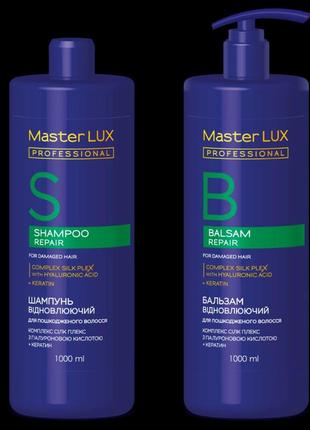 Шампунь master lux professional відновлюючий для пошкодженого волосся (repair) 1000 мл