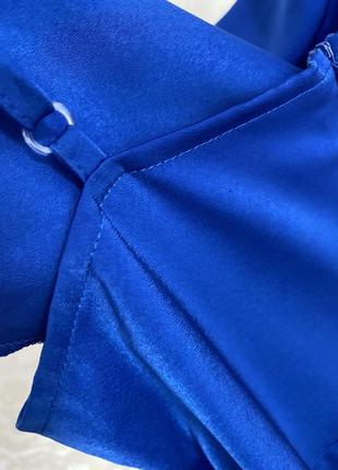 Платье слип синяя сатиновая атласная6 фото