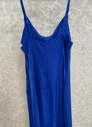 Платье слип синяя сатиновая атласная5 фото