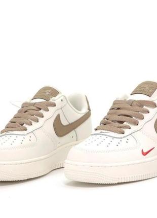 Женские кроссовки nike air force 1 low white beige 36-37-38-395 фото