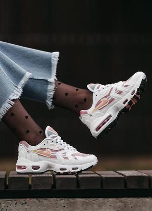 Женские кроссовки nike air max 96 white pink 407 фото