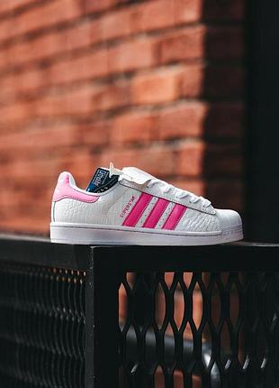 Женские кроссовки adidas superstar white pink 36-37-405 фото