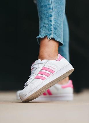 Жіночі кросівки adidas san superstar white pink 36-37-408 фото