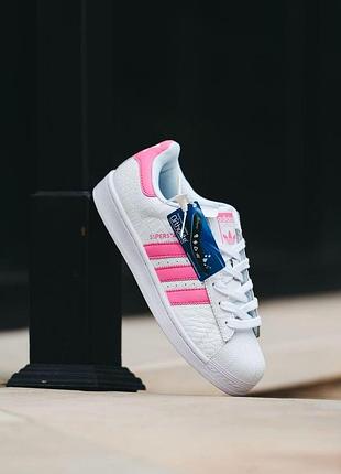 Жіночі кросівки adidas san superstar white pink 36-37-404 фото