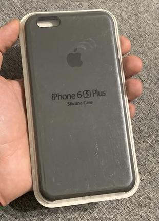 Чехол silicone case iphone 6+/6s+ новый , цвет серый