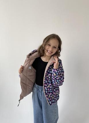 Демисезонная двусторонняя куртка для девочки3 фото