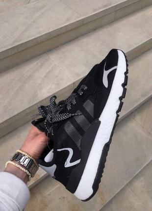 Мужские кроссовки adidas nite jogger black white 41-44-454 фото