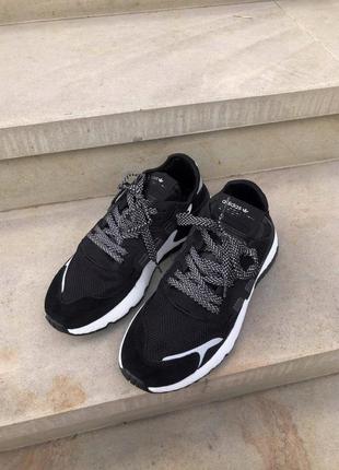 Мужские кроссовки adidas nite jogger black white 41-44-459 фото