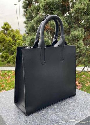 Большая черная женская сумка , городская сумка для женщин на плечо3 фото