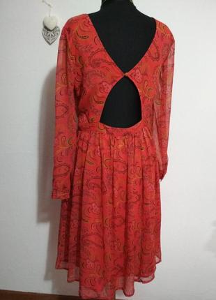 Фірмове шифонова сукня-міді з принтом від asos7 фото