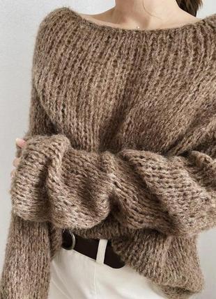 Шикарный свитер оверсайз из шерсти альпака