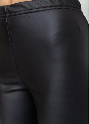 Женские кожаные лосины на флисе3 фото
