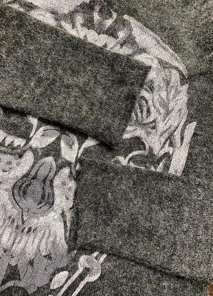 Жіноча кофта (светр) з принтом (с-мрр ідеал оригінал сіро-біла)3 фото