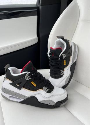 Кроссовки женские jordan retro 4 white black new