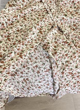 Ніжна літня бежева сукня у квіти від shein3 фото