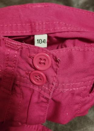 Брючки летние розовые для девочки 3-4роки, Рост 104см, хлопок5 фото