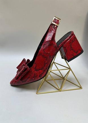 Эксклюзивные туфли лодочки из натуральной итальянской кожи и замша женские на каблуке с бантиком6 фото