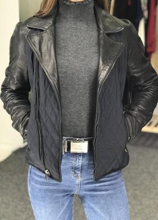 Курточка с кожаными вставками massimo dutti 36‼️роспродажа‼️3 фото