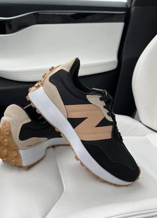 Кроссовки женские new balance 327 beige black